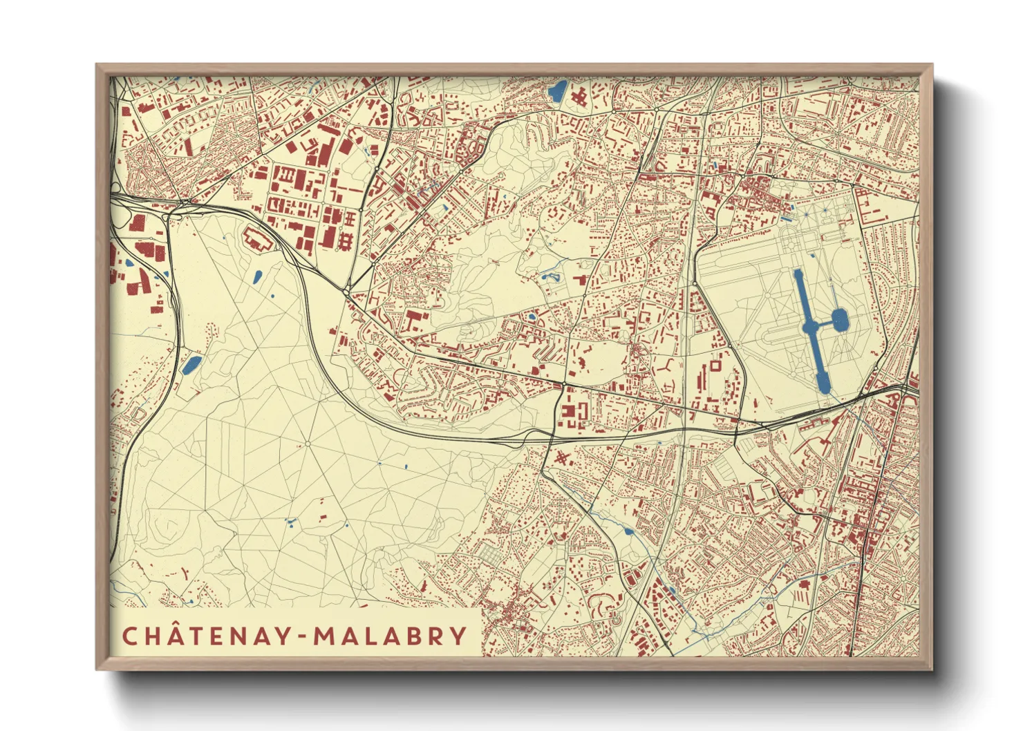 Une affiche de carte sur Châtenay-Malabry