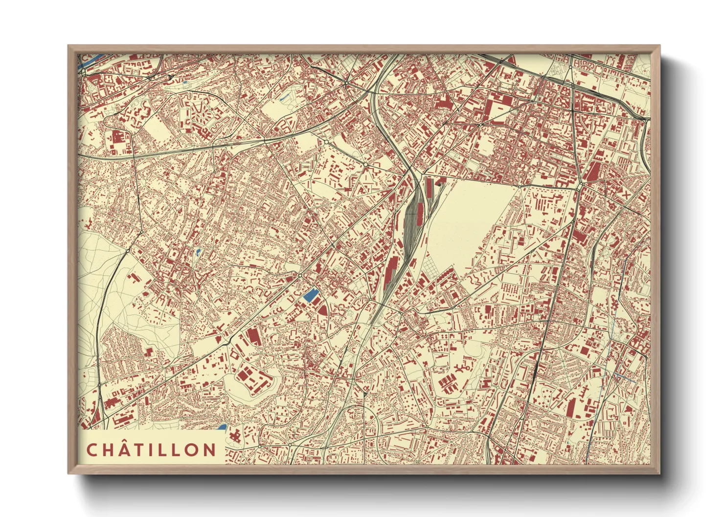 Une affiche de carte sur Châtillon