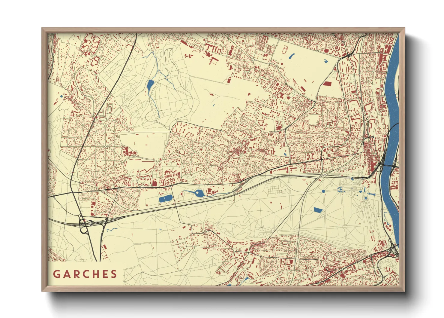 Une affiche de carte sur Garches