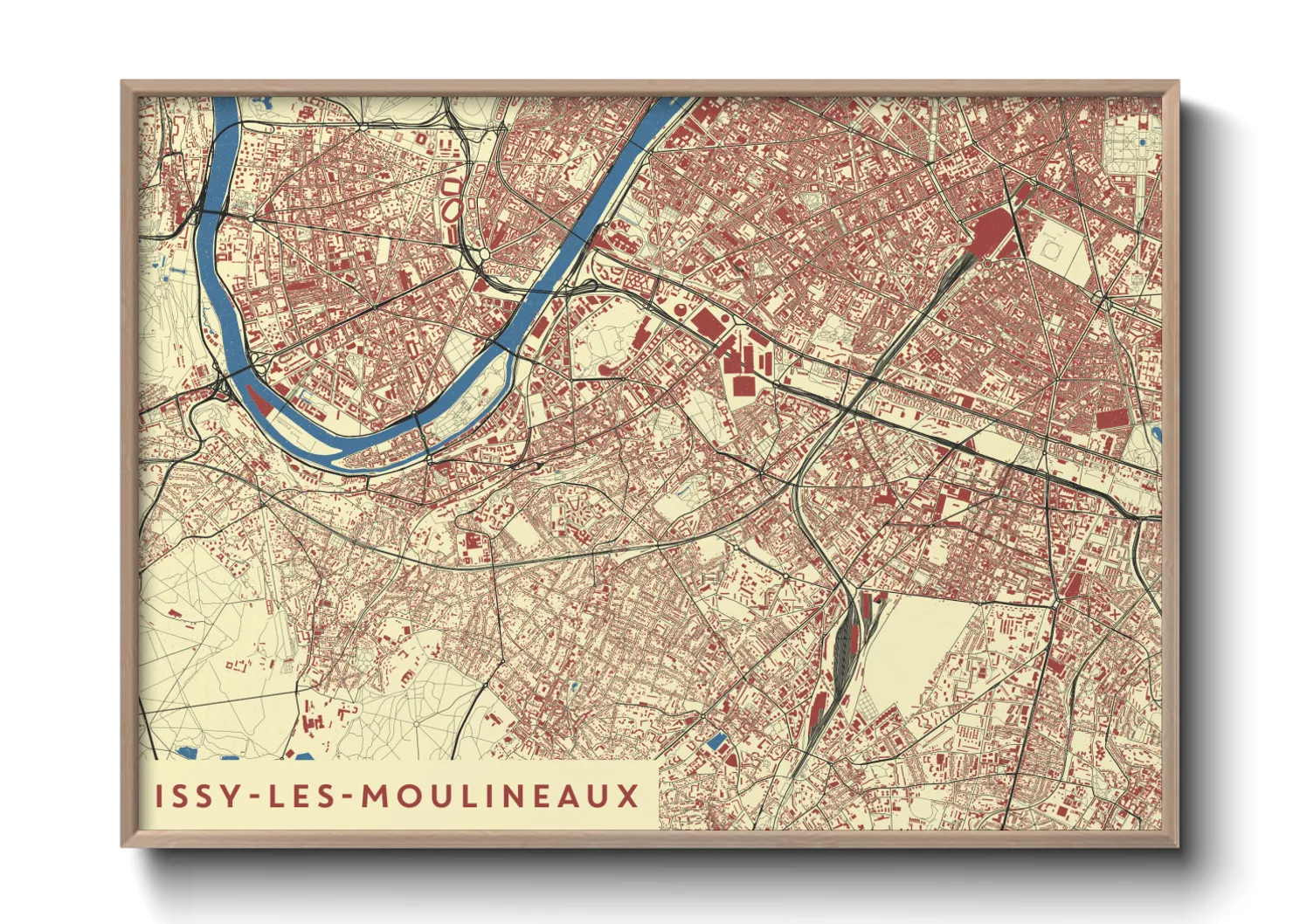 Une affiche de carte sur Issy-les-Moulineaux