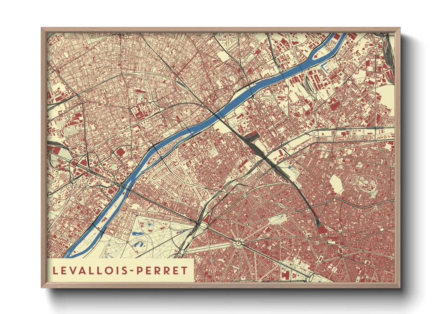 Une affiche de carte sur Levallois-Perret