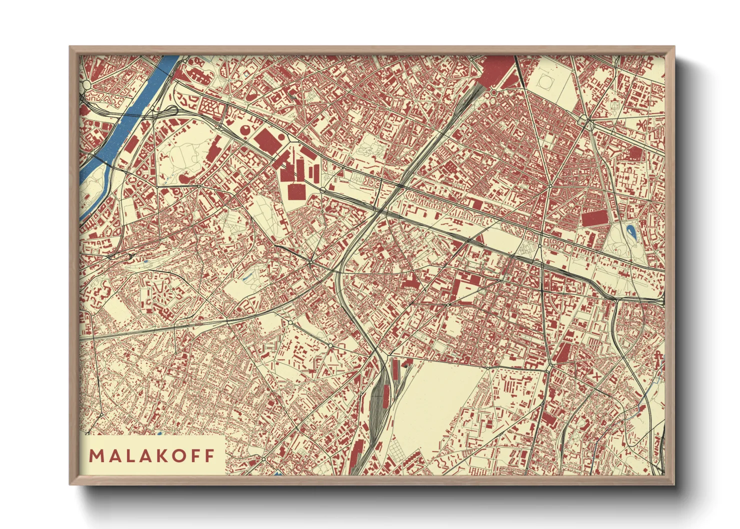 Une affiche de carte sur Malakoff