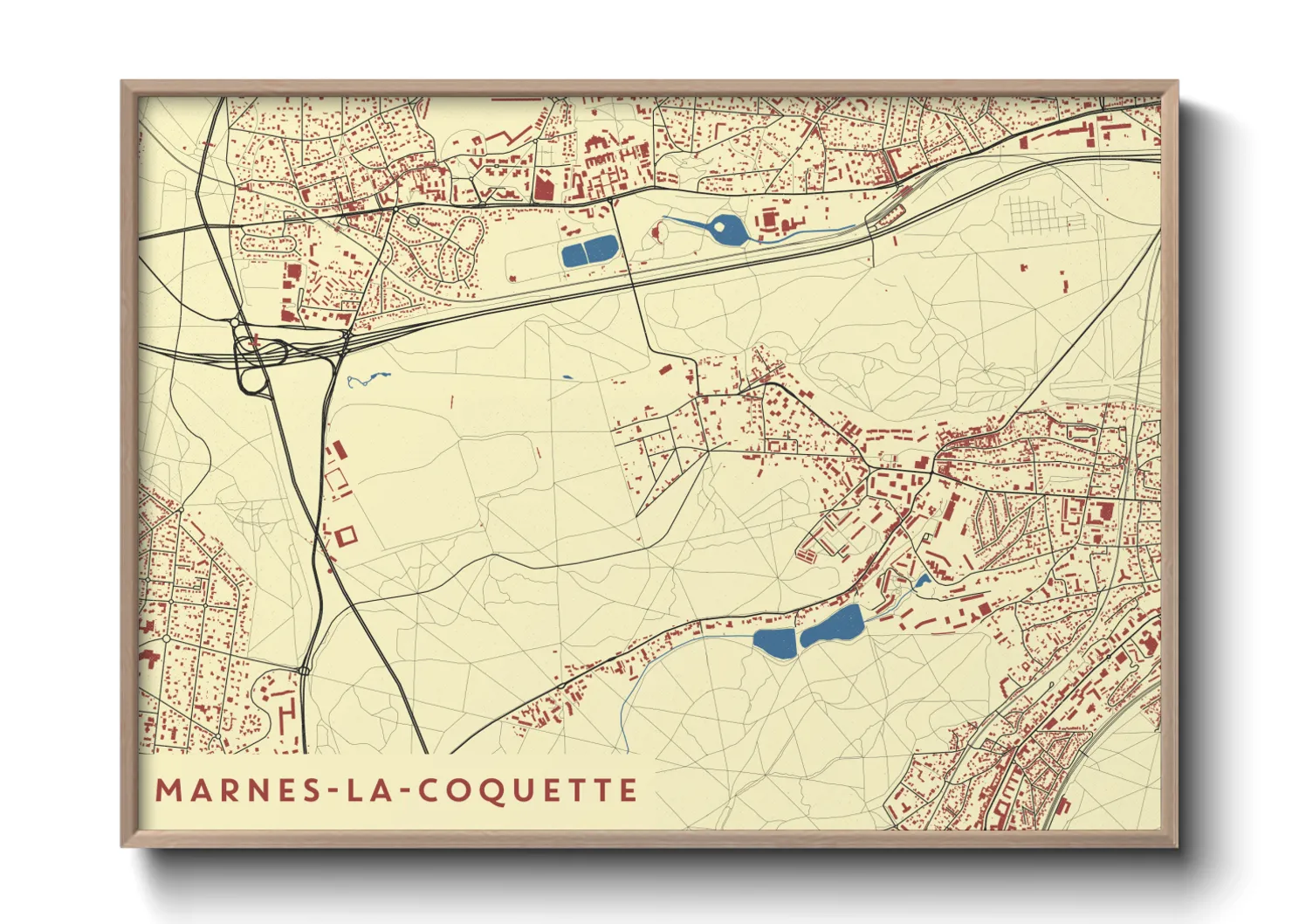 Une affiche de carte sur Marnes-la-Coquette