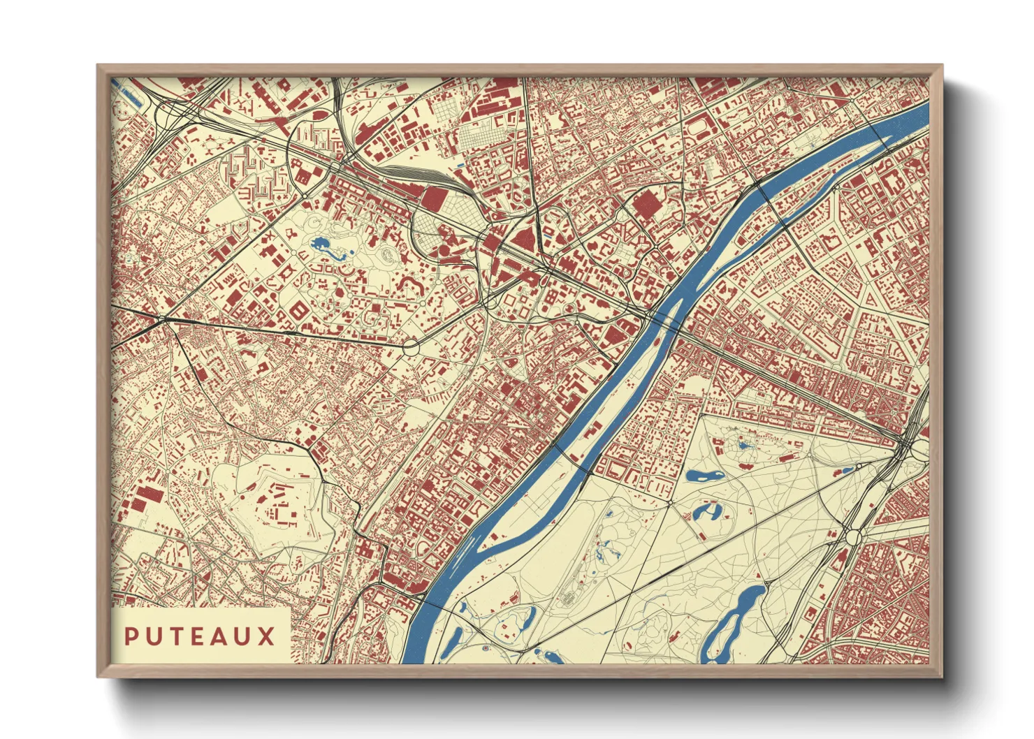 Une affiche de carte sur Puteaux