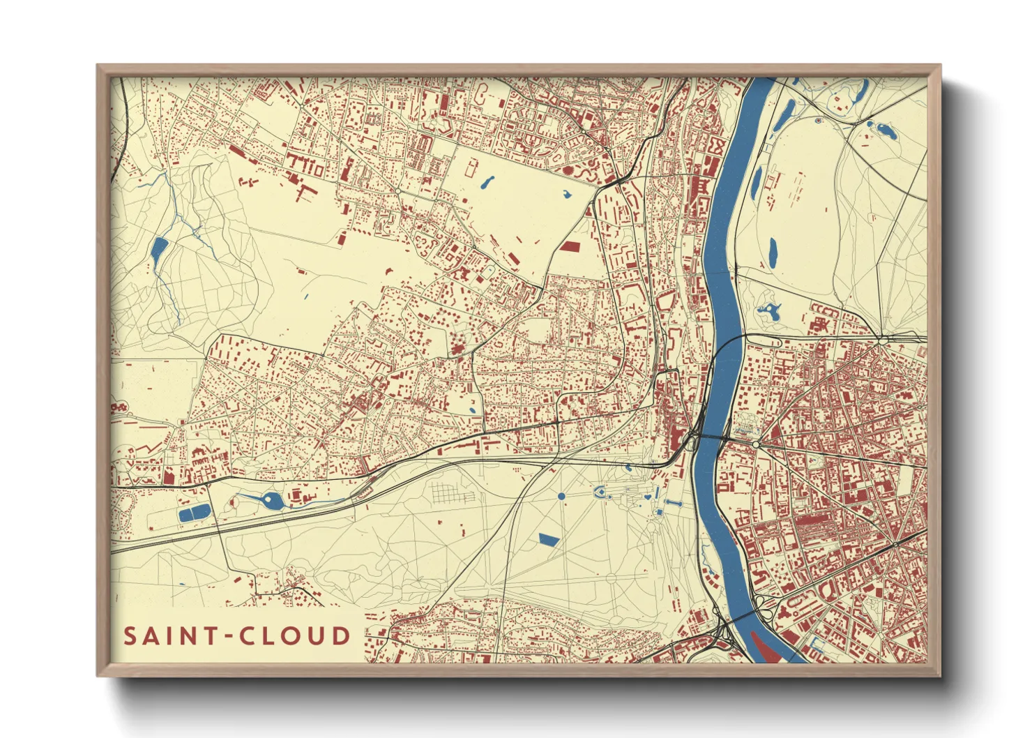 Une affiche de carte sur Saint-Cloud