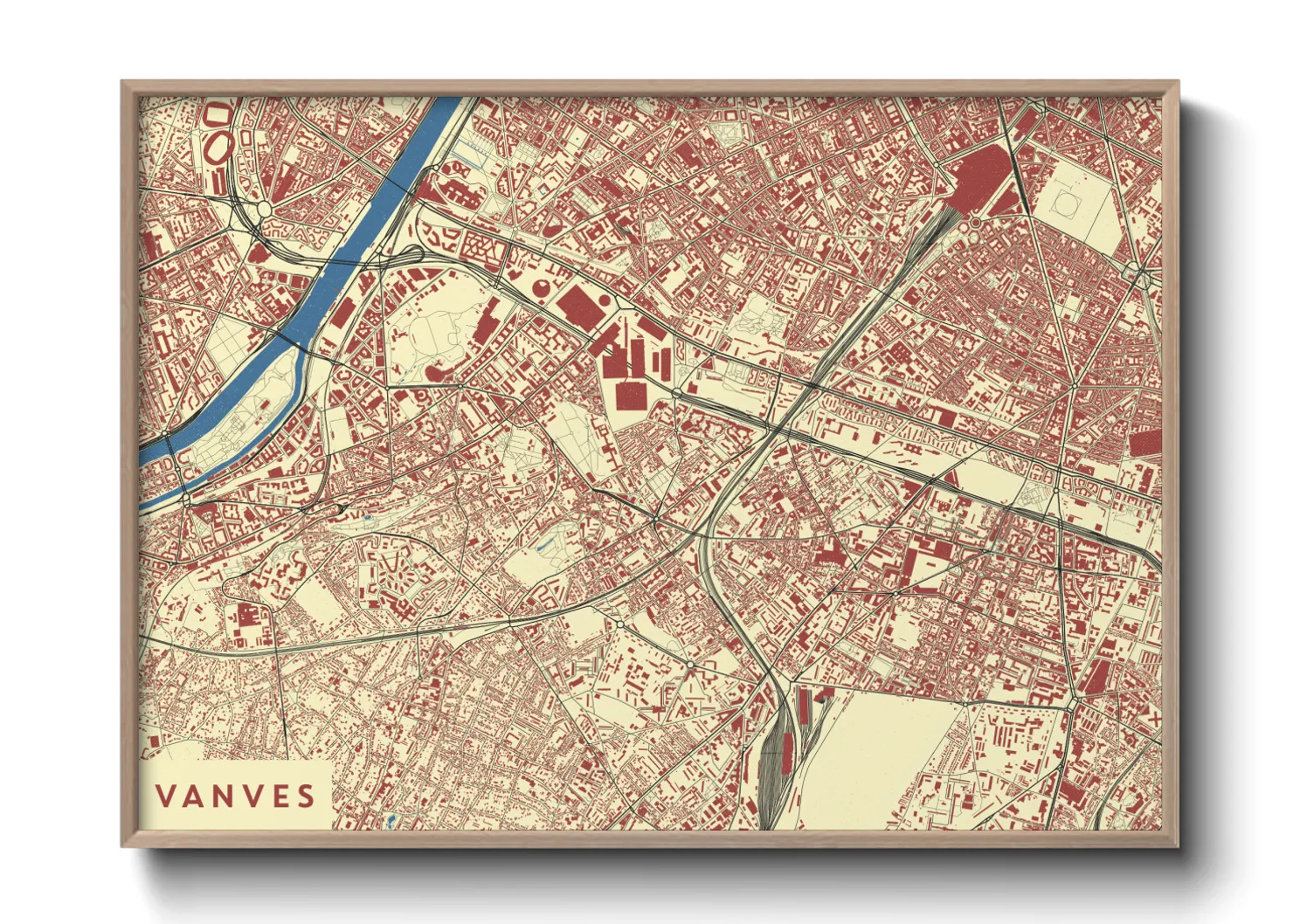 Une affiche de carte sur Vanves