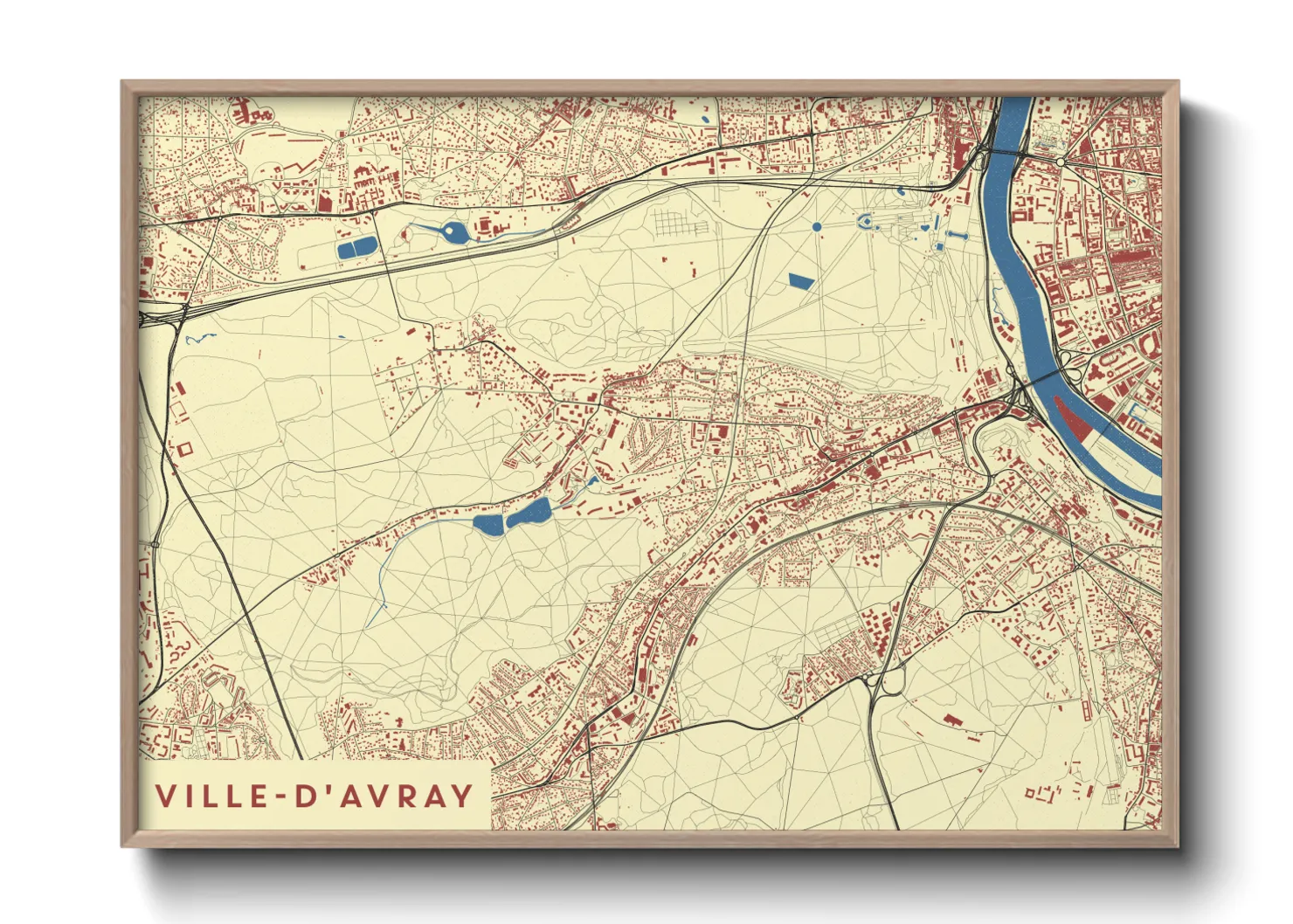 Une affiche de carte sur Ville-d'Avray