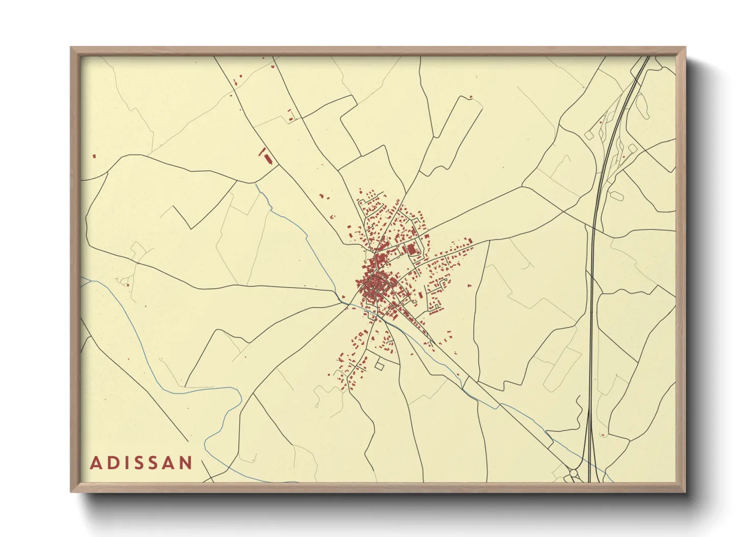 Une affiche de carte sur Adissan