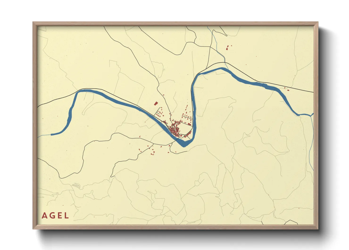 Une affiche de carte sur Agel