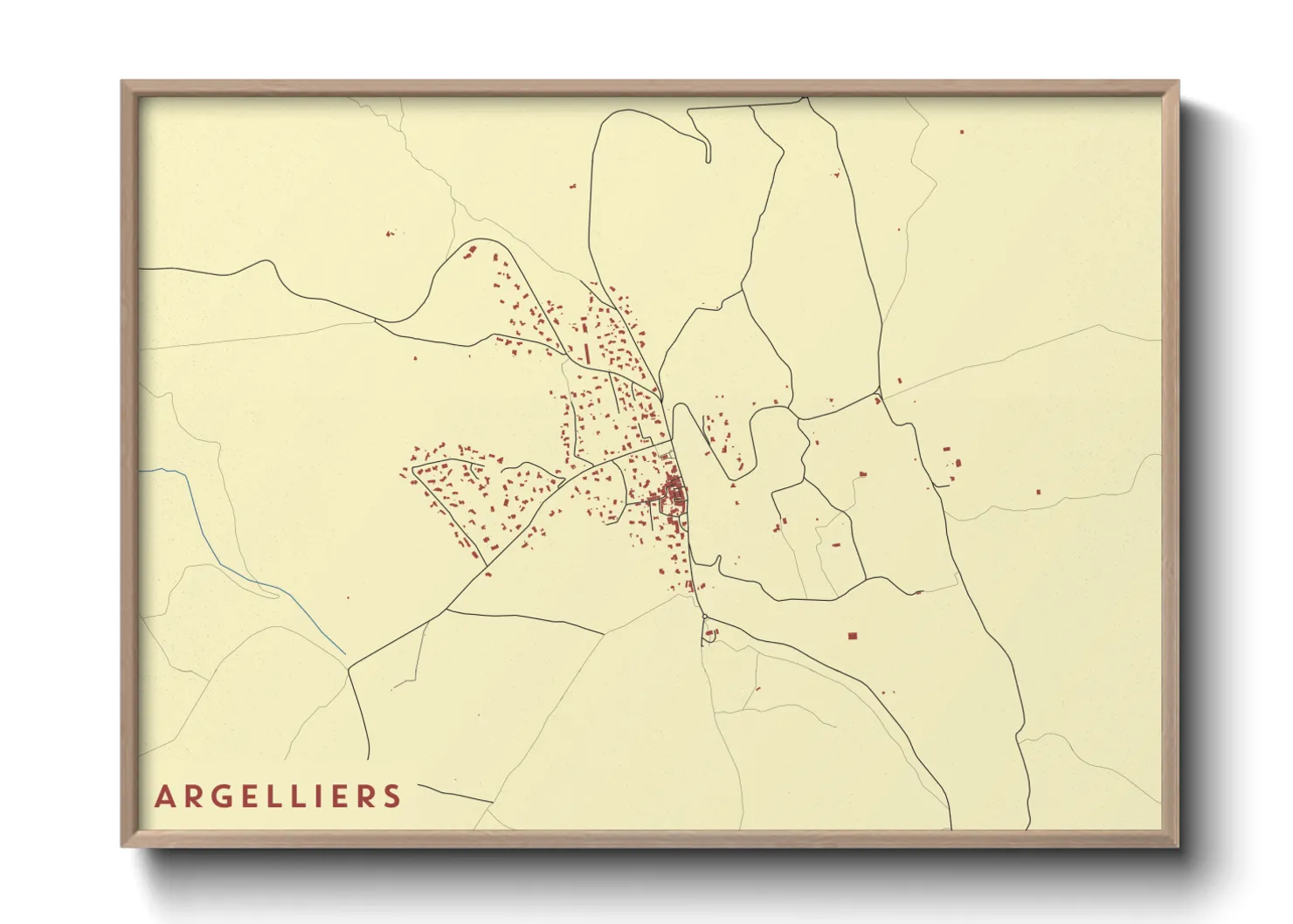 Une affiche de carte sur Argelliers