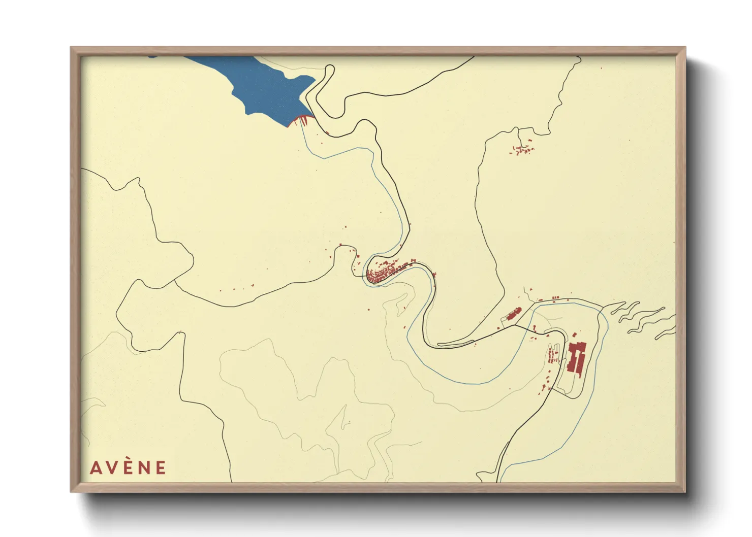 Une affiche de carte sur Avène