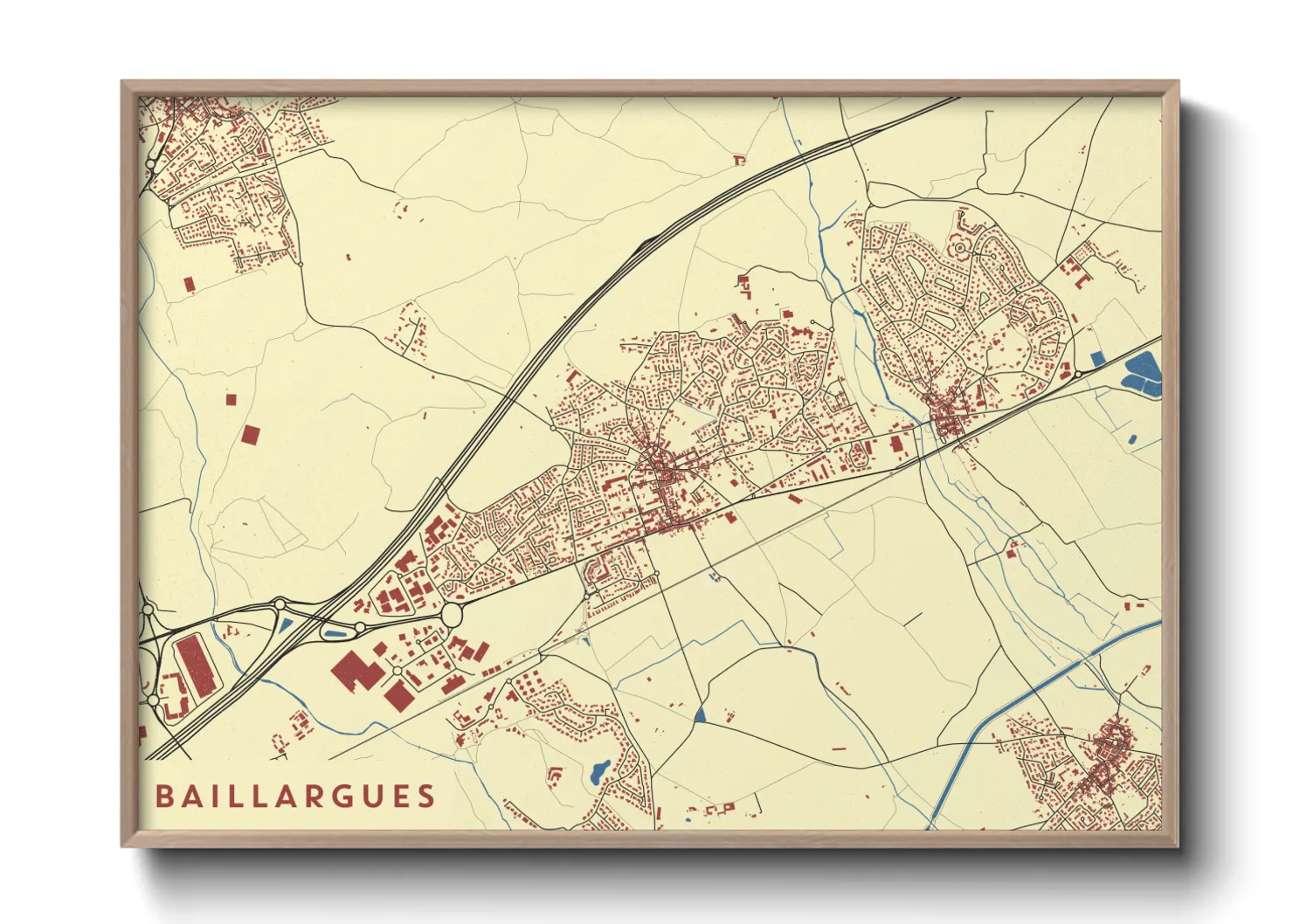 Une affiche de carte sur Baillargues