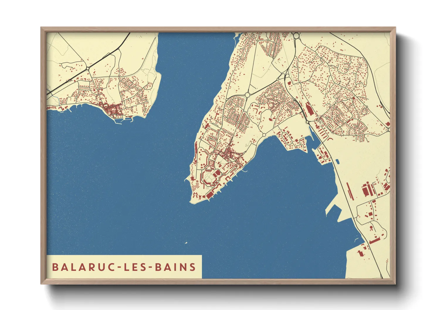 Une affiche de carte sur Balaruc-les-Bains