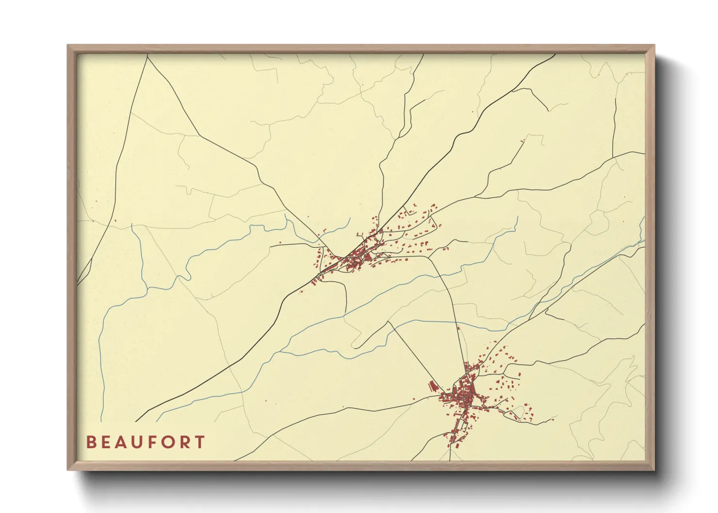 Une affiche de carte sur Beaufort