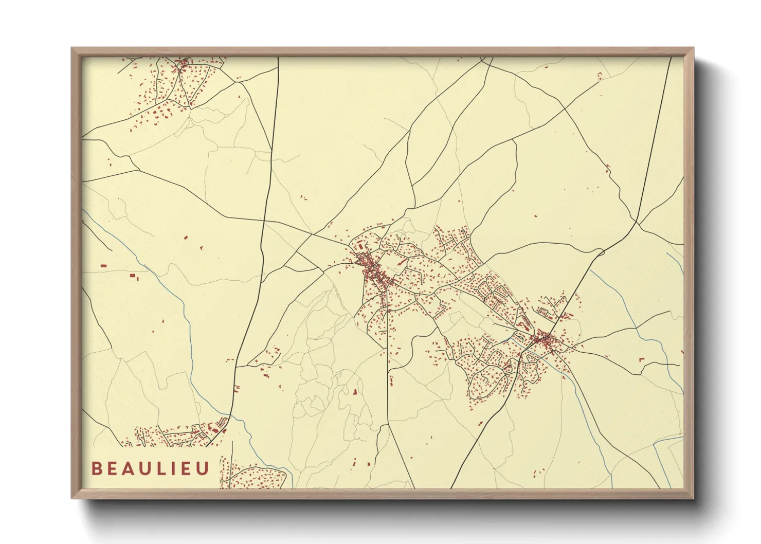 Une affiche de carte sur Beaulieu