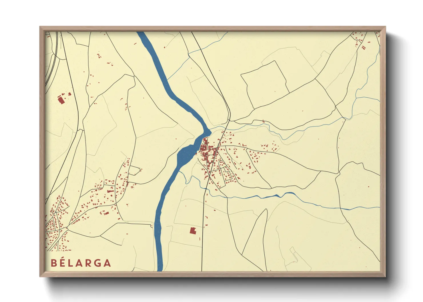 Une affiche de carte sur Bélarga