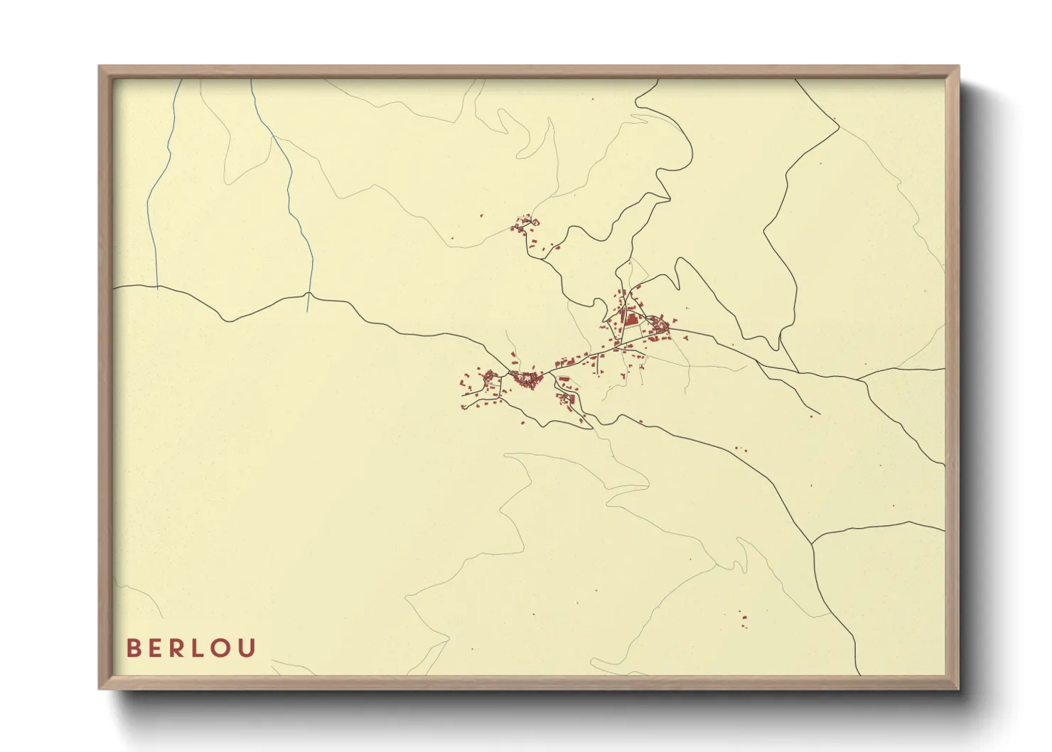 Une affiche de carte sur Berlou