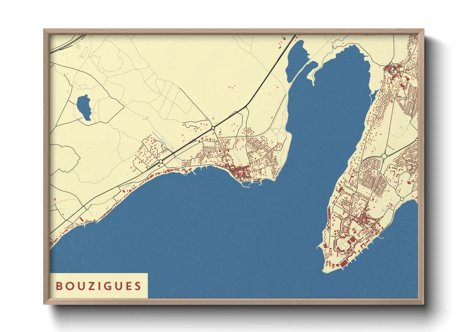 Une affiche de carte sur Bouzigues