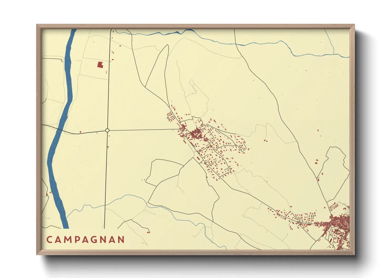 Une affiche de carte sur Campagnan