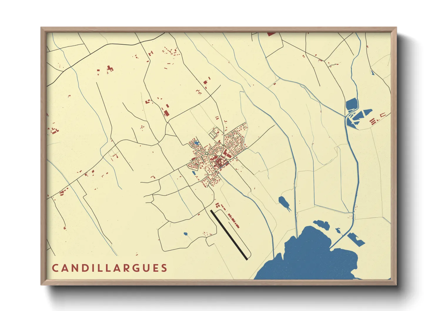 Une affiche de carte sur Candillargues