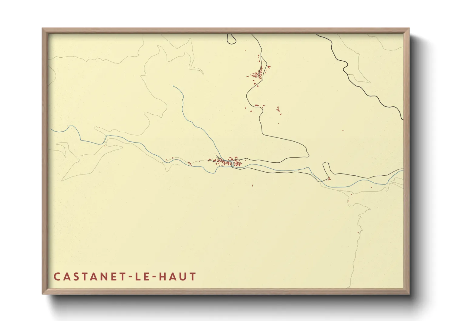 Une affiche de carte sur Castanet-le-Haut