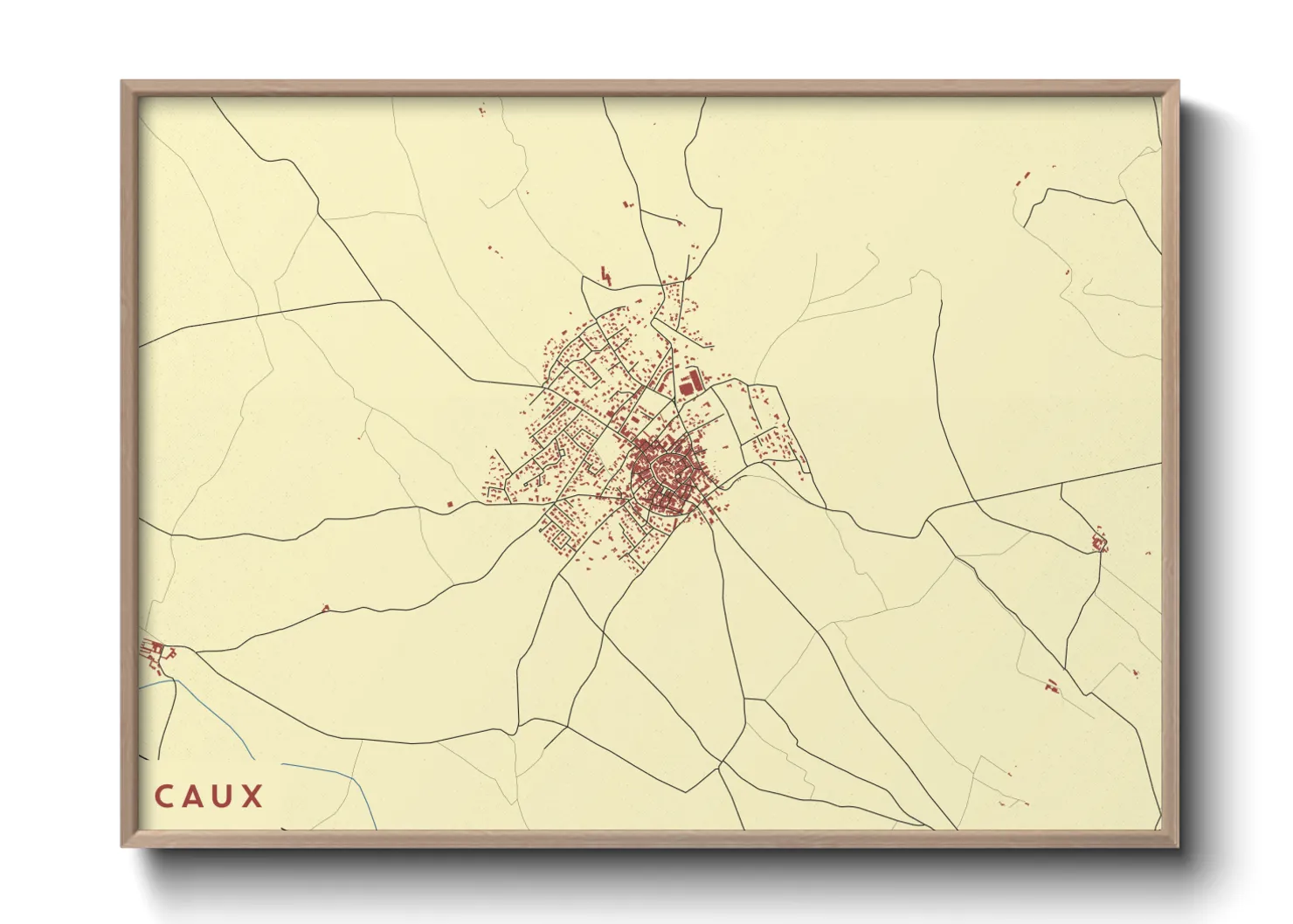 Une affiche de carte sur Caux