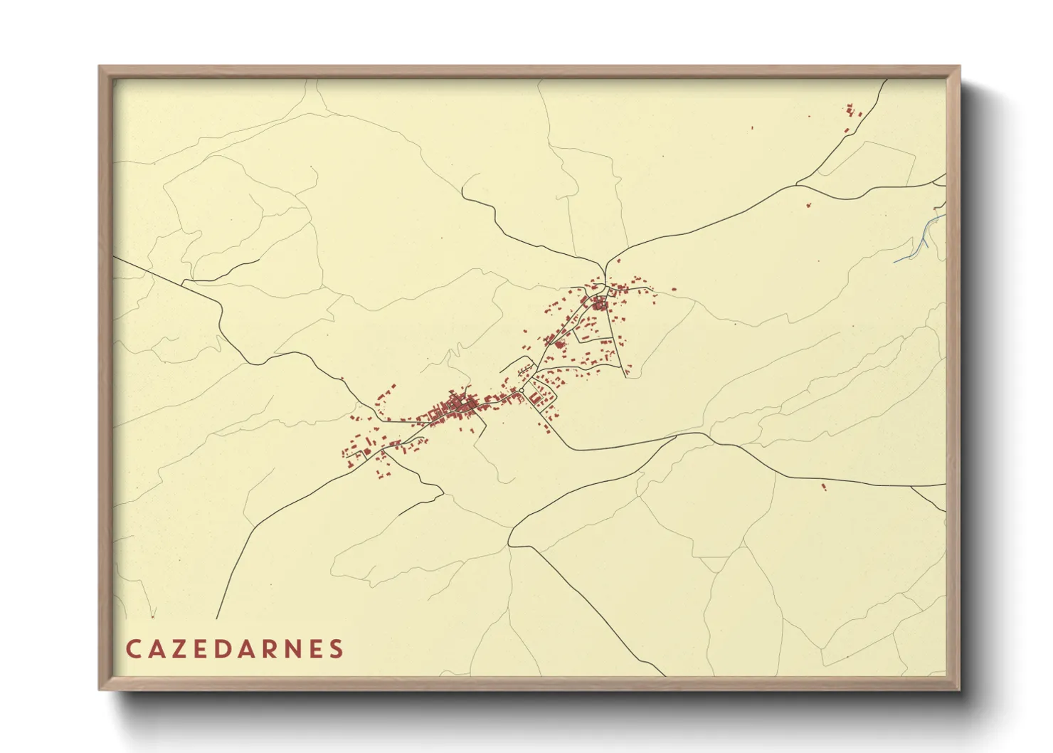 Une affiche de carte sur Cazedarnes