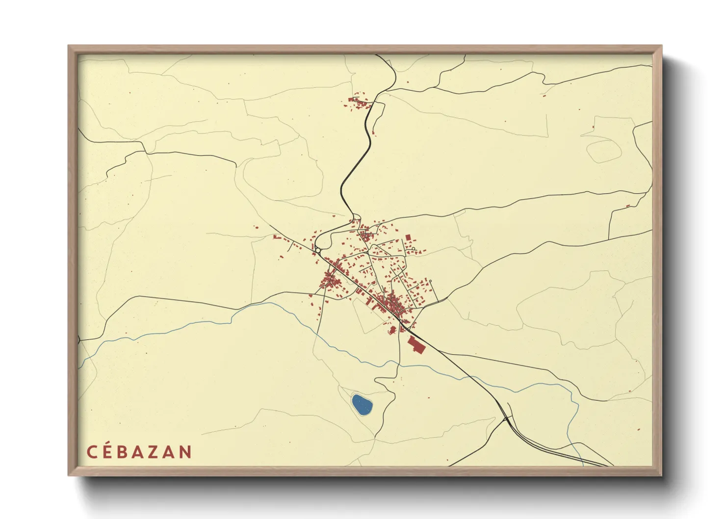 Une affiche de carte sur Cébazan