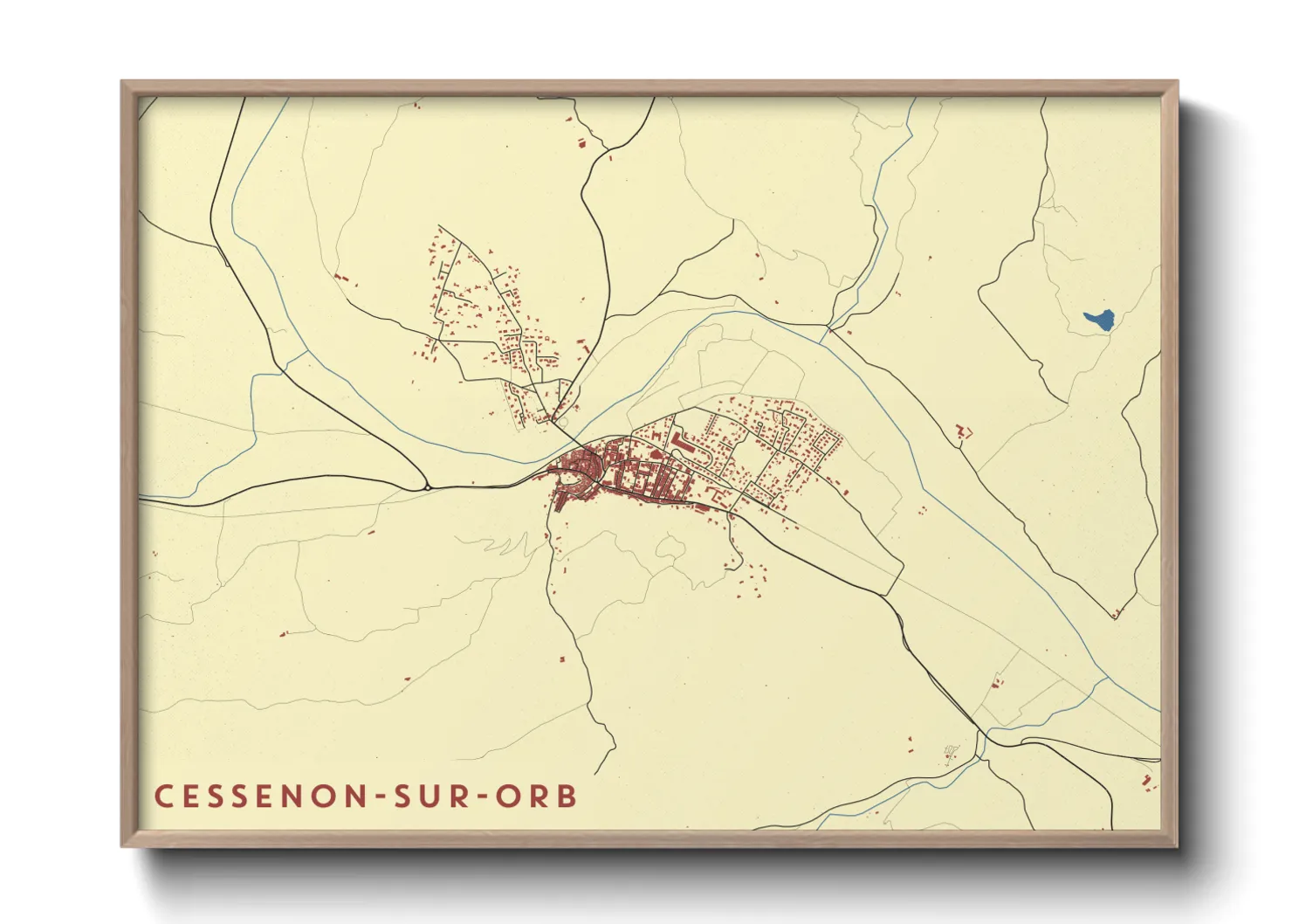 Une affiche de carte sur Cessenon-sur-Orb