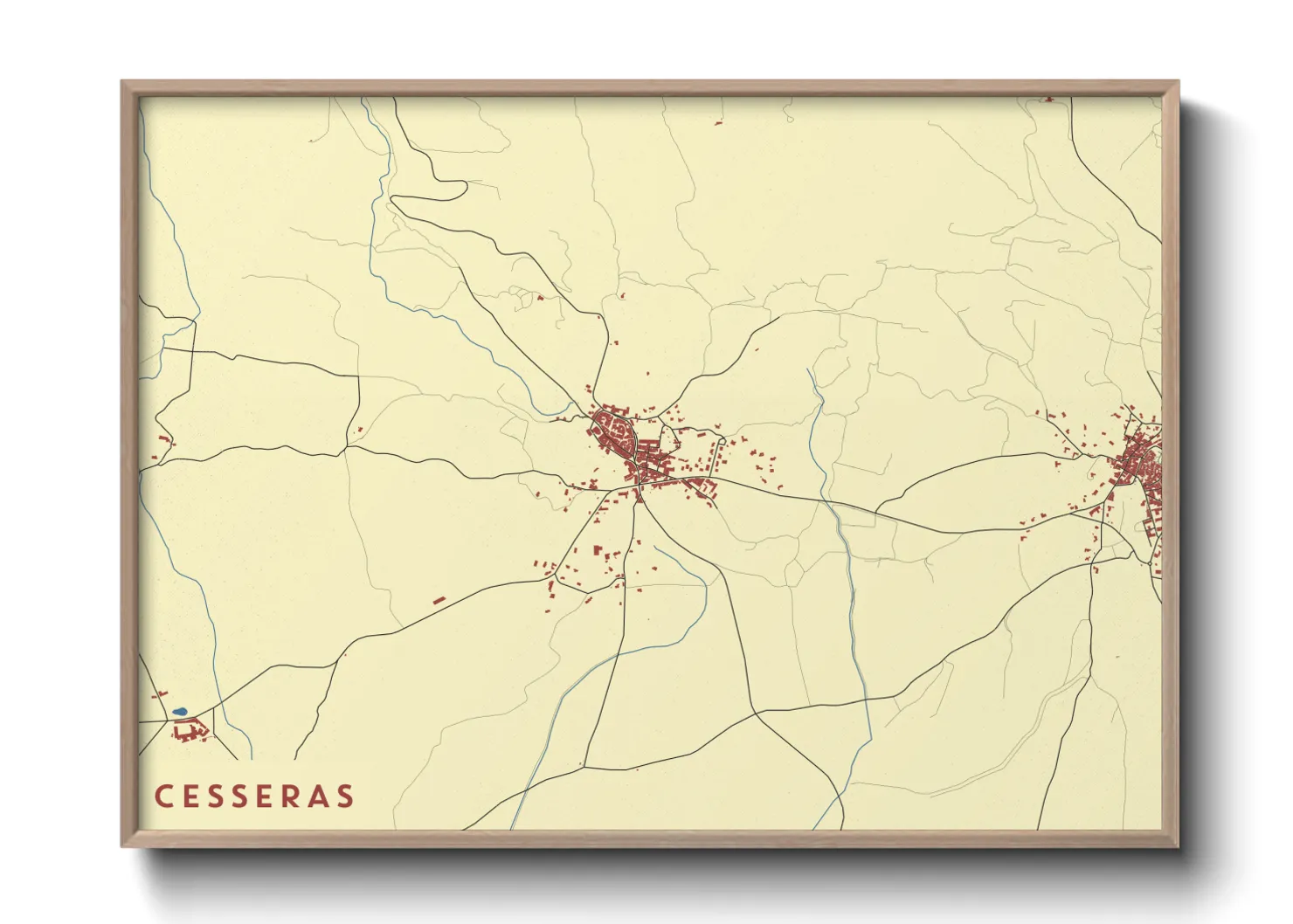 Une affiche de carte sur Cesseras