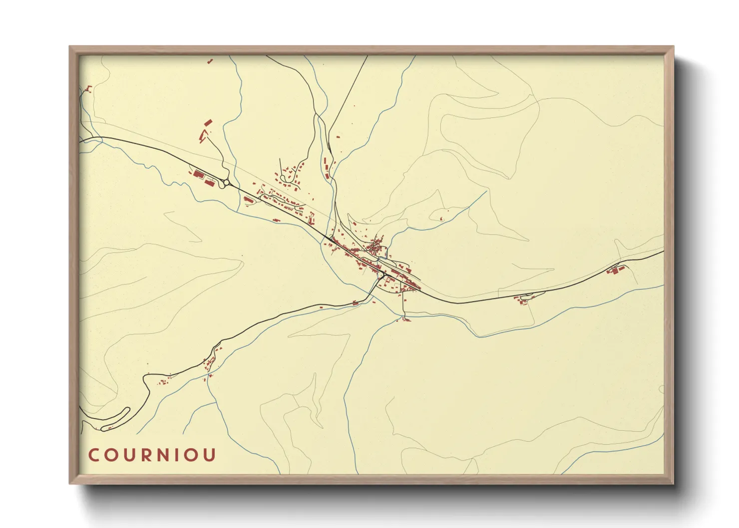 Une affiche de carte sur Courniou