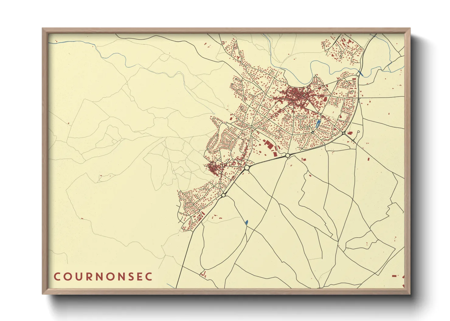 Une affiche de carte sur Cournonsec