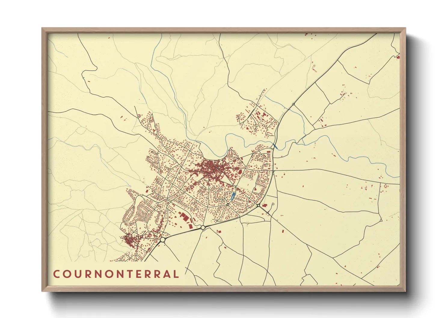 Une affiche de carte sur Cournonterral