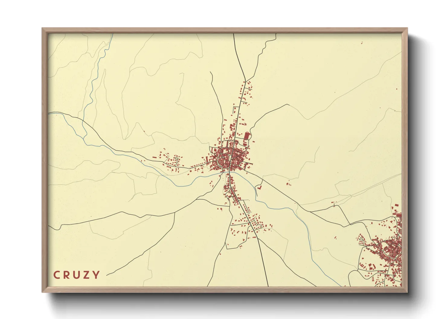 Une affiche de carte sur Cruzy