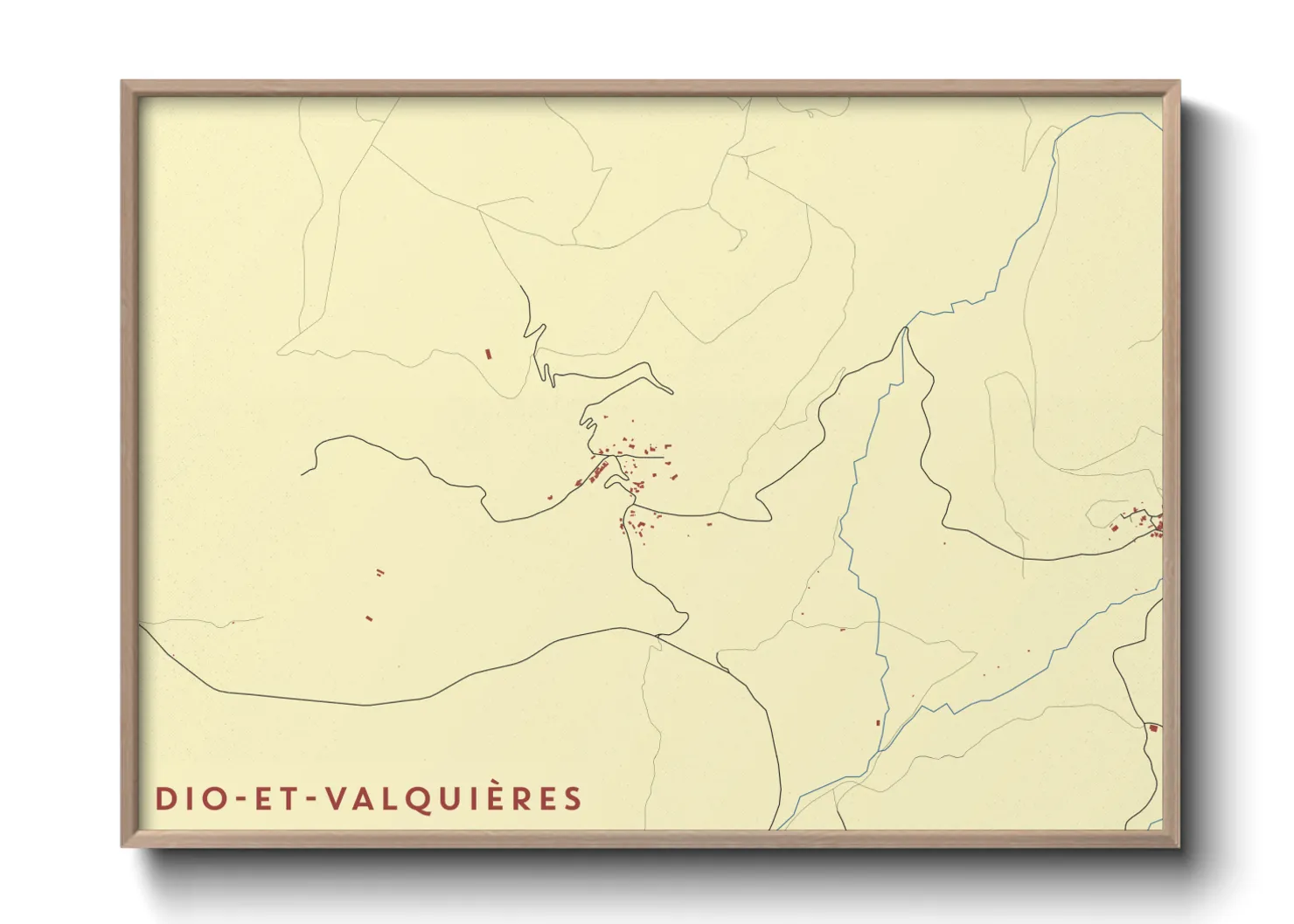Une affiche de carte sur Dio-et-Valquières
