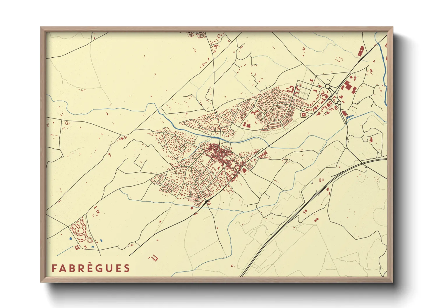 Une affiche de carte sur Fabrègues