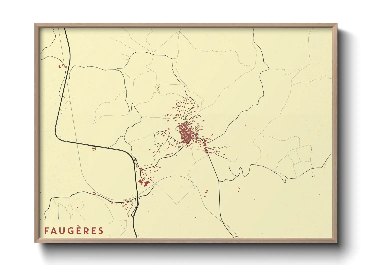 Une affiche de carte sur Faugères