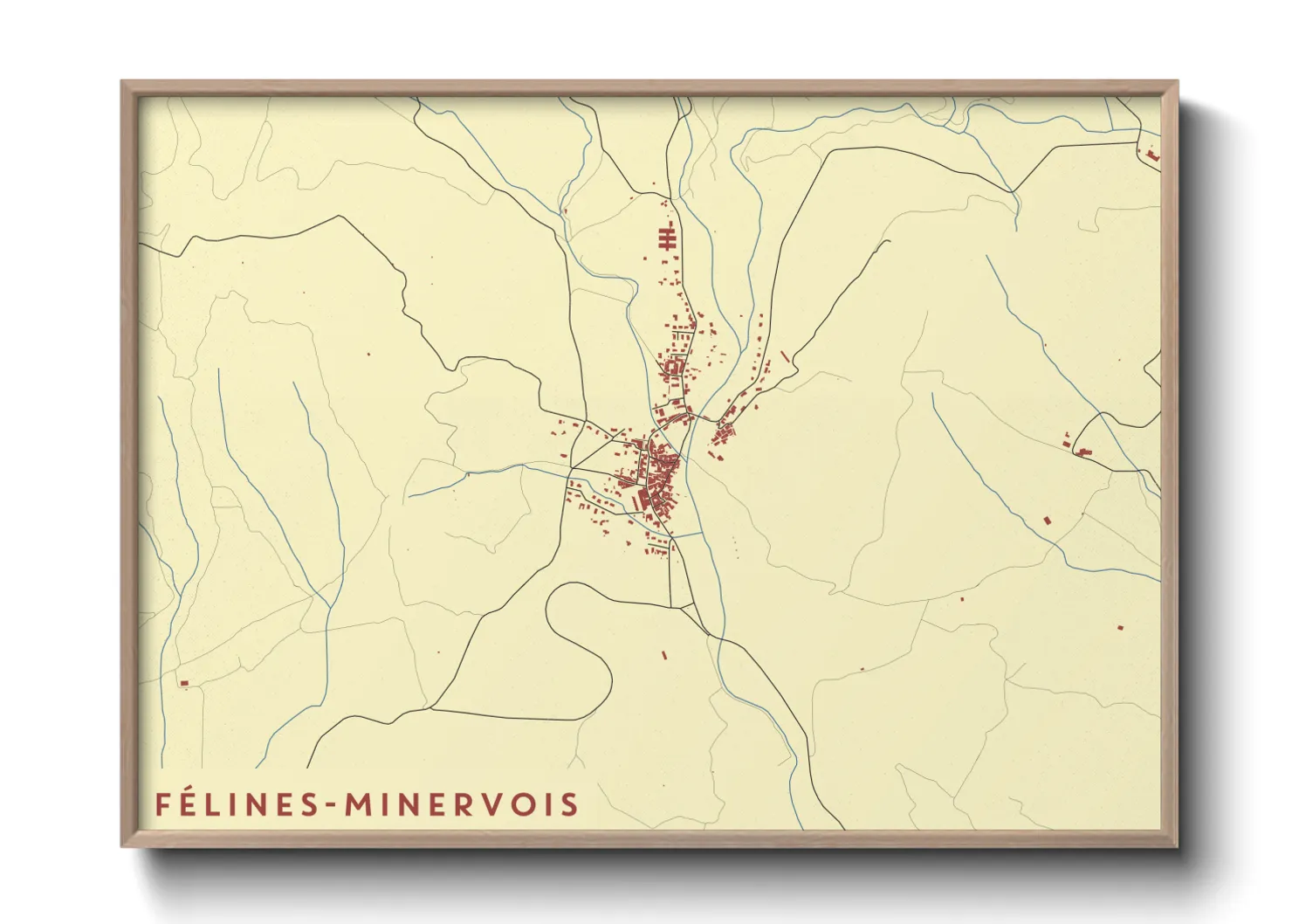 Une affiche de carte sur Félines-Minervois