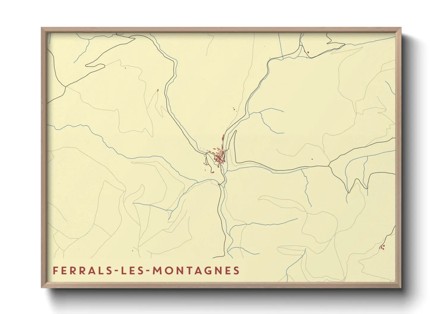 Une affiche de carte sur Ferrals-les-Montagnes