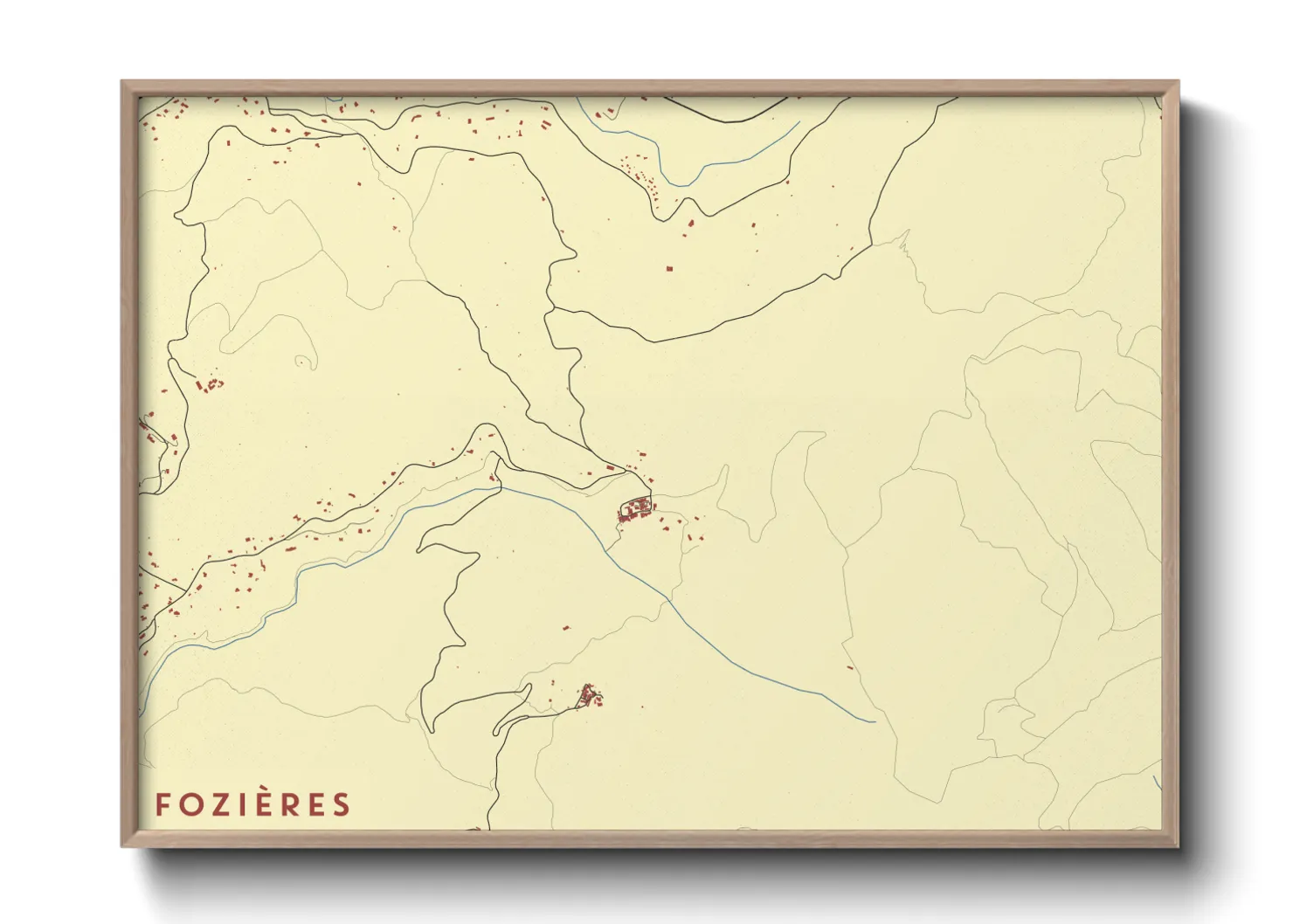 Une affiche de carte sur Fozières
