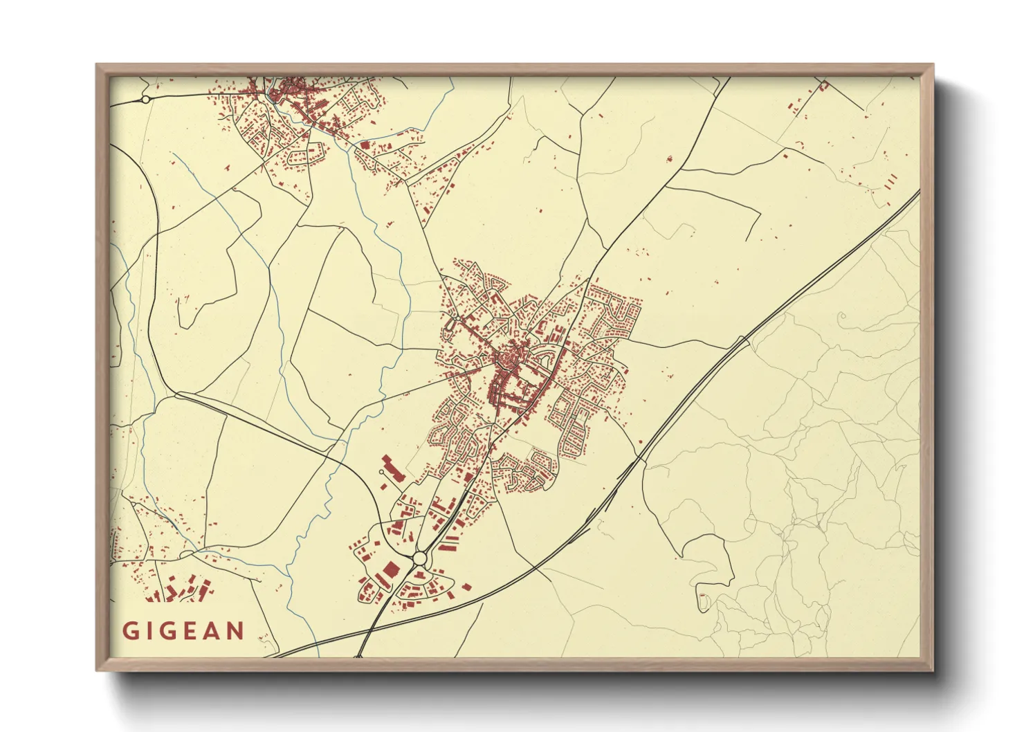 Une affiche de carte sur Gigean