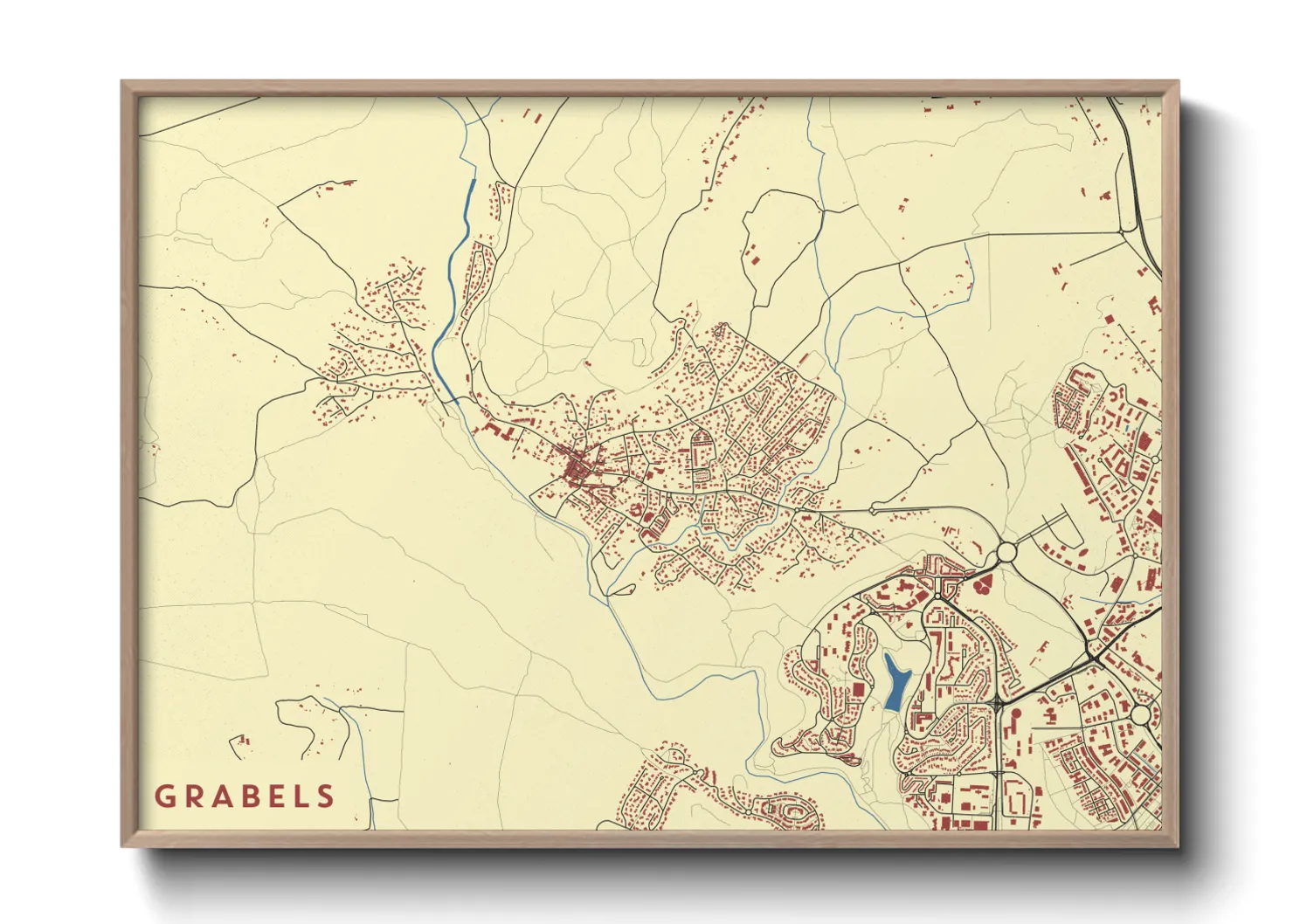 Une affiche de carte sur Grabels