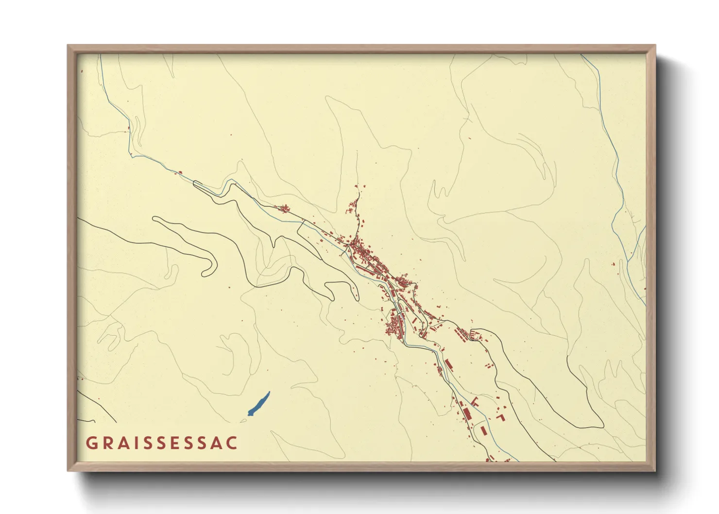 Une affiche de carte sur Graissessac