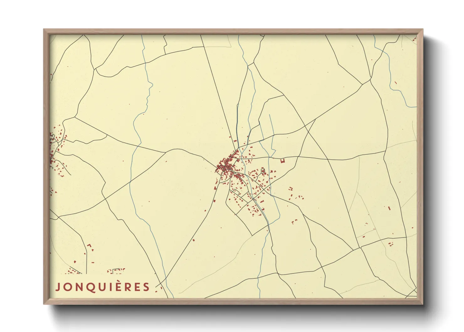 Une affiche de carte sur Jonquières