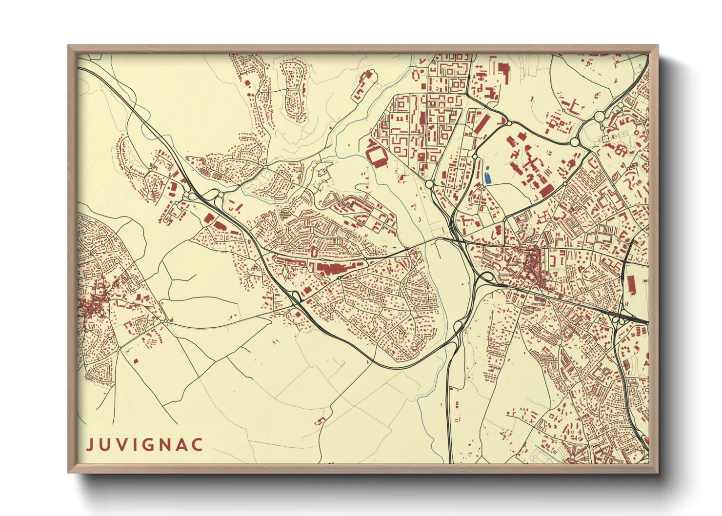 Une affiche de carte sur Juvignac