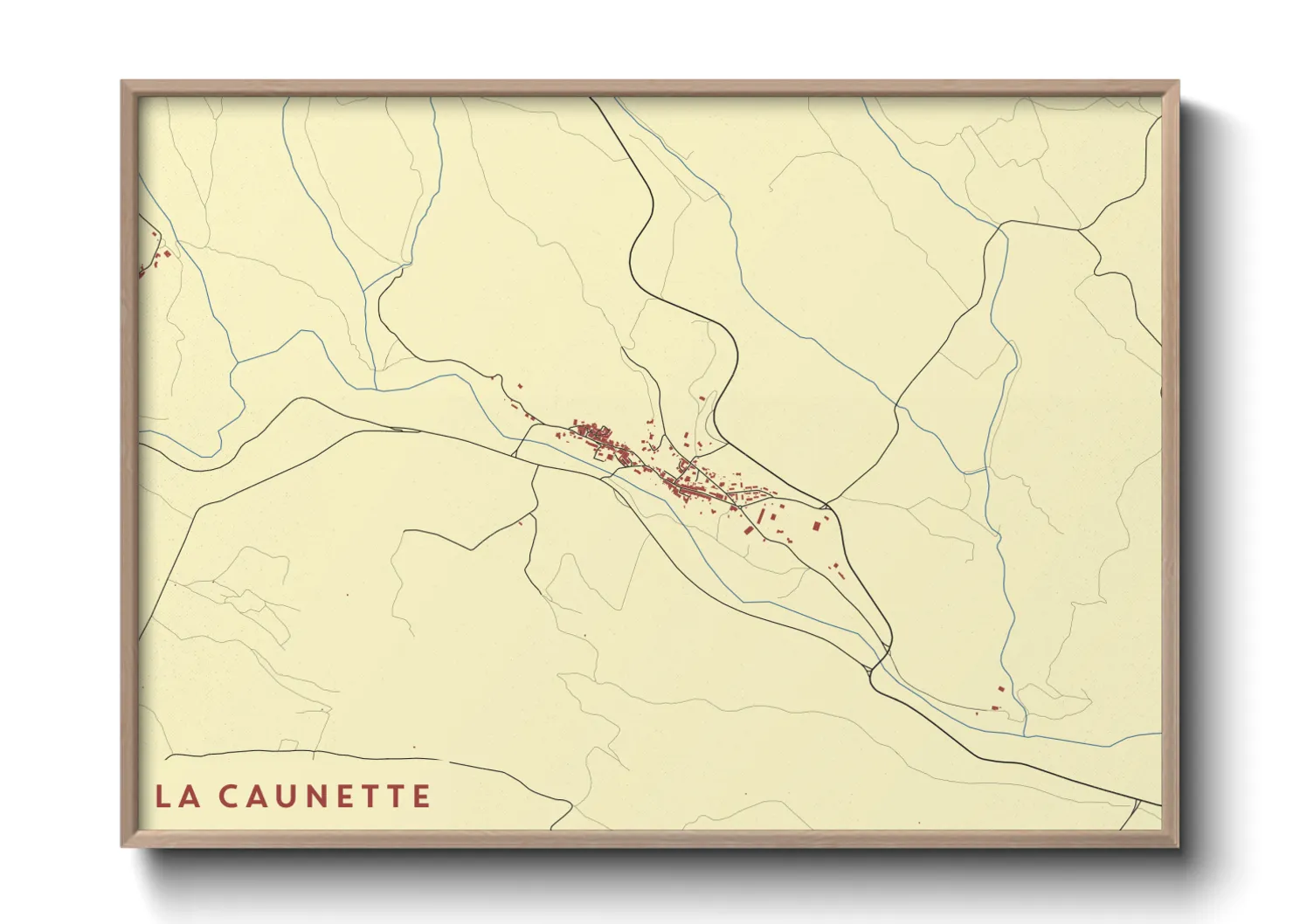 Une affiche de carte sur La Caunette