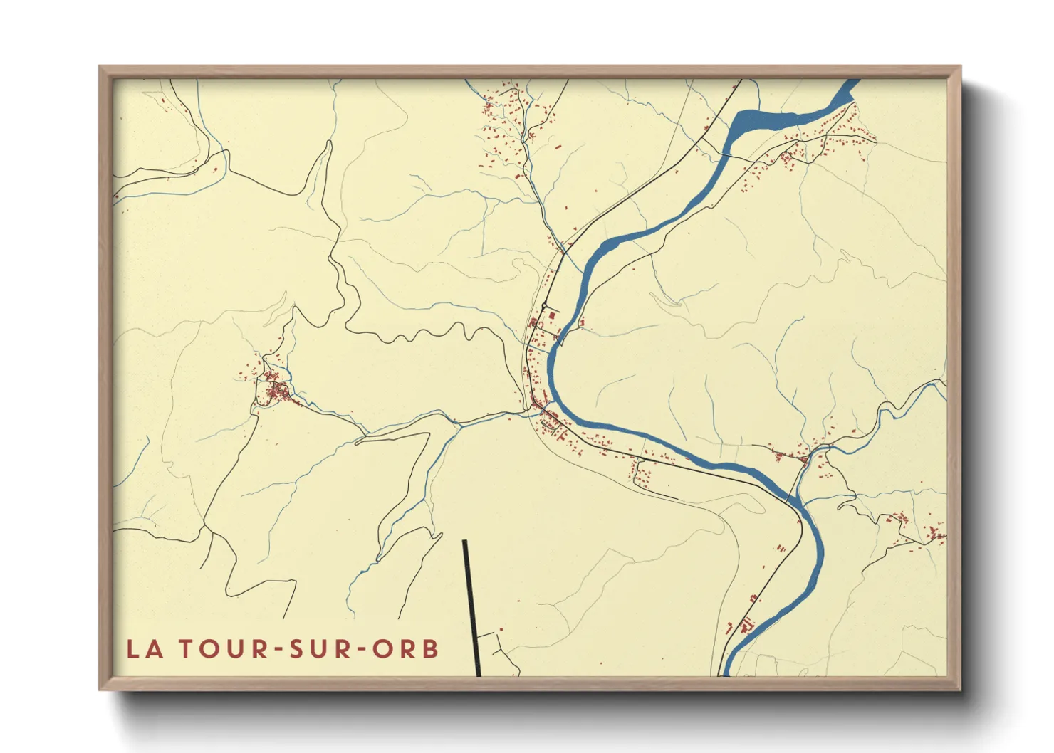 Une affiche de carte sur La Tour-sur-Orb