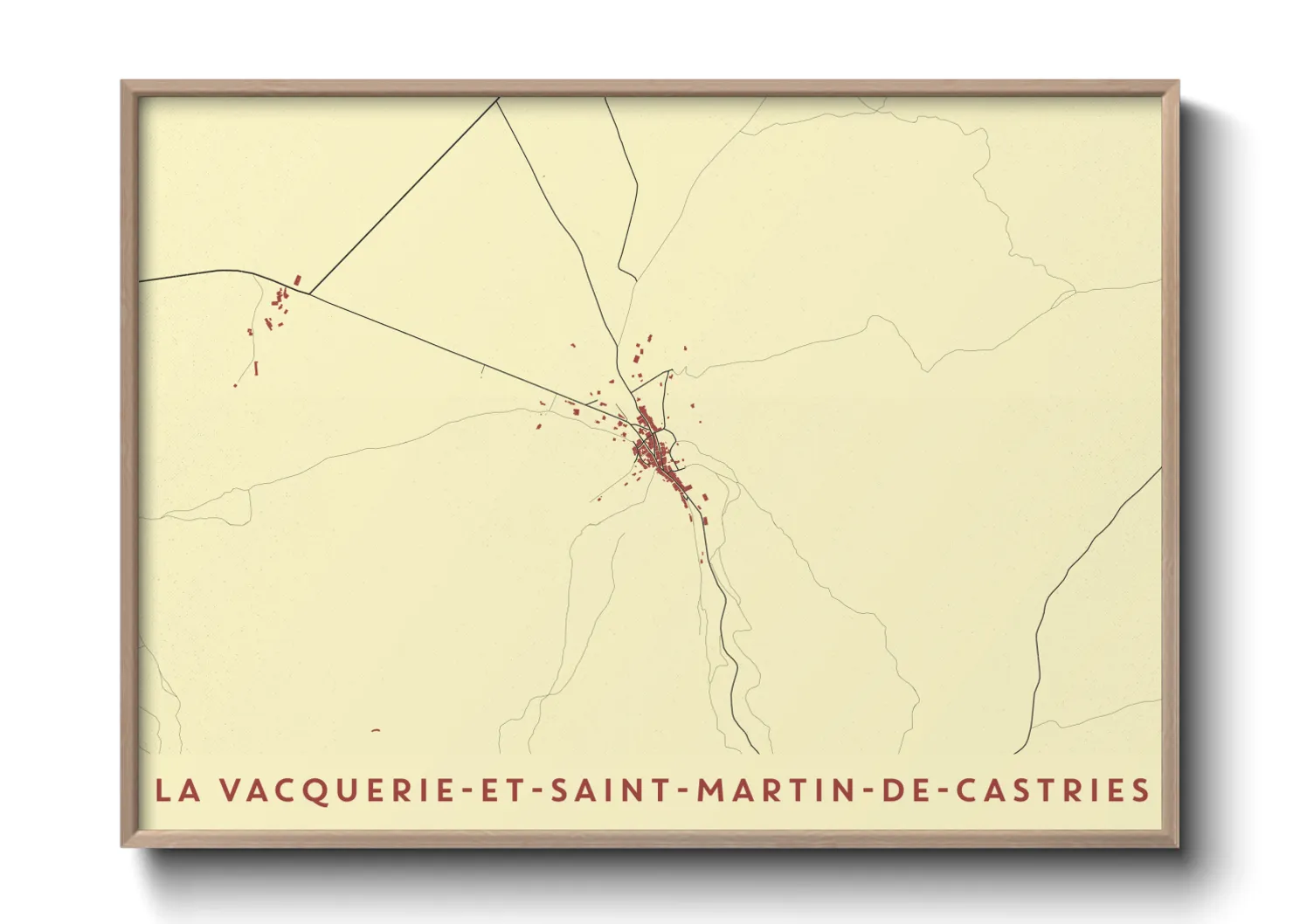 Une affiche de carte sur La Vacquerie-et-Saint-Martin-de-Castries
