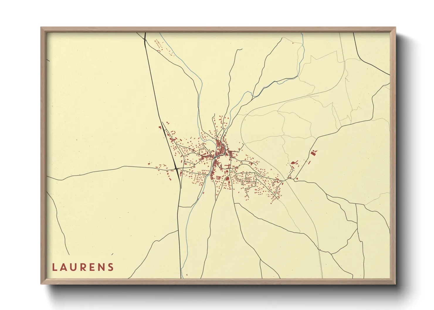 Une affiche de carte sur Laurens