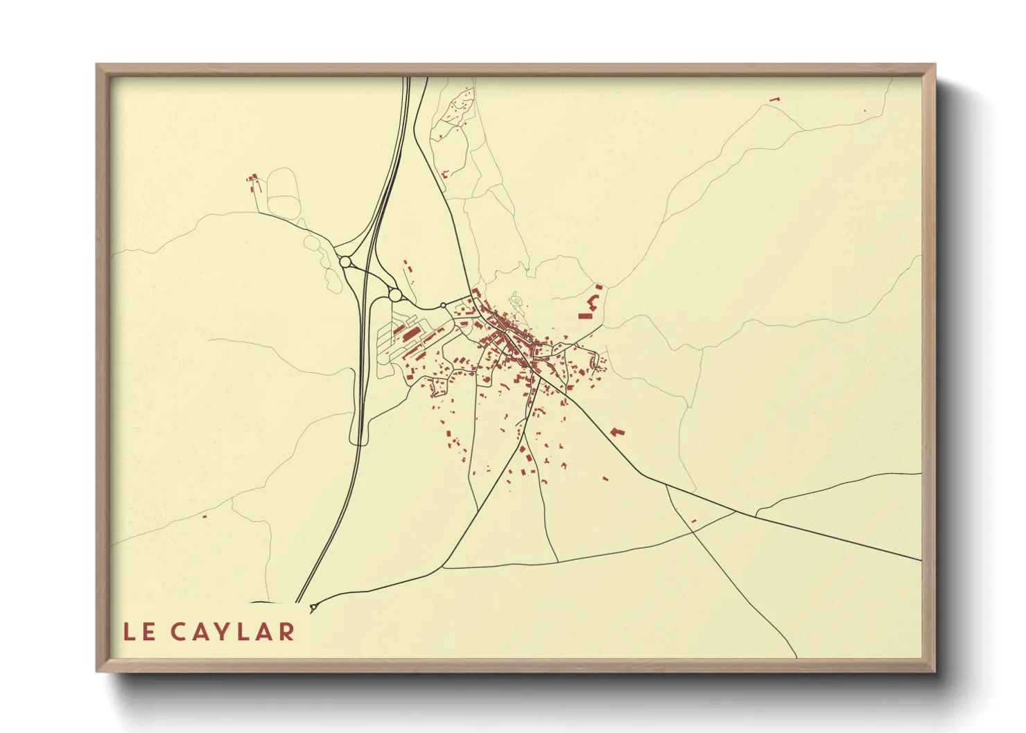 Une affiche de carte sur Le Caylar